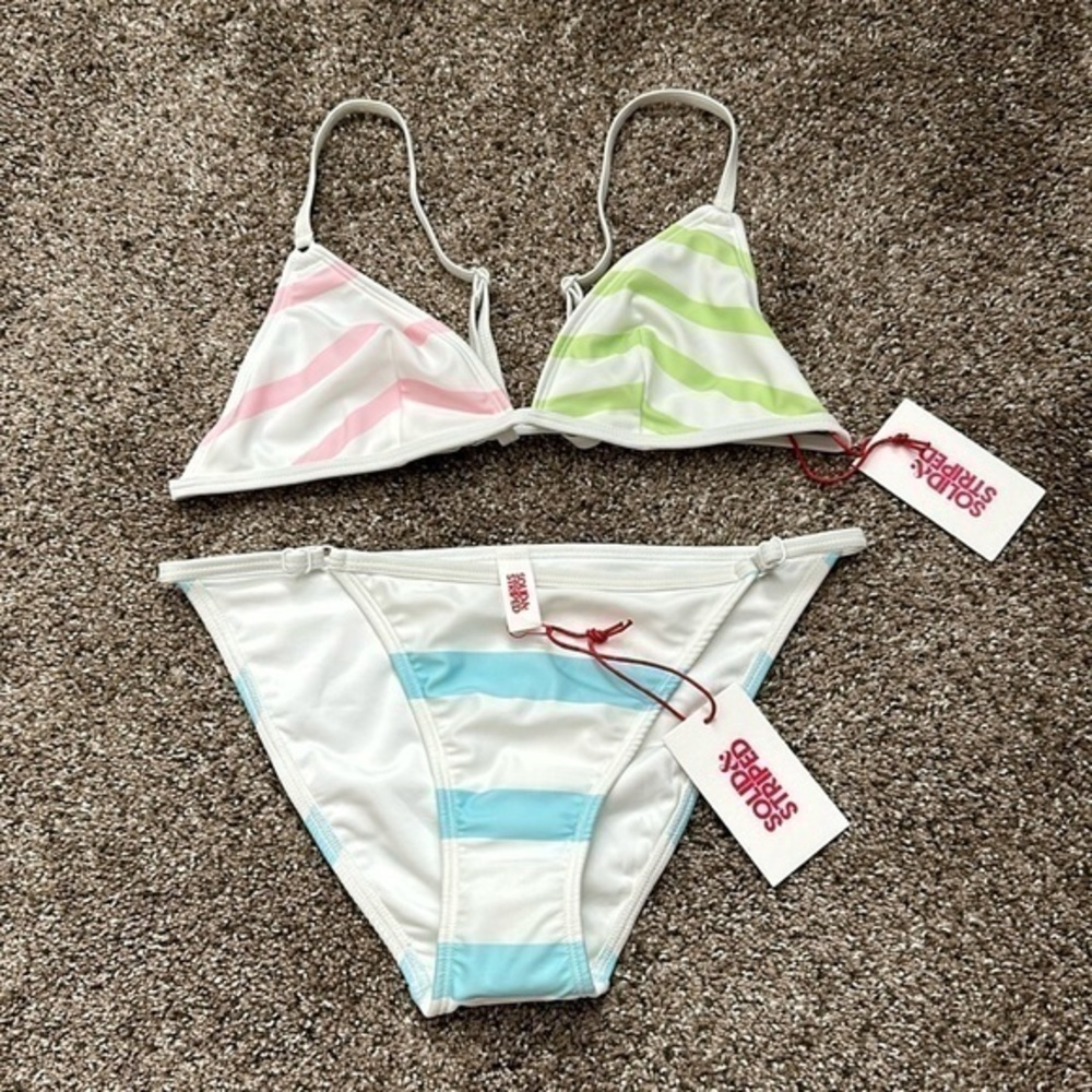 Solid & Striped The Lulu Bikini Top and Bottom Size Medium NWTs